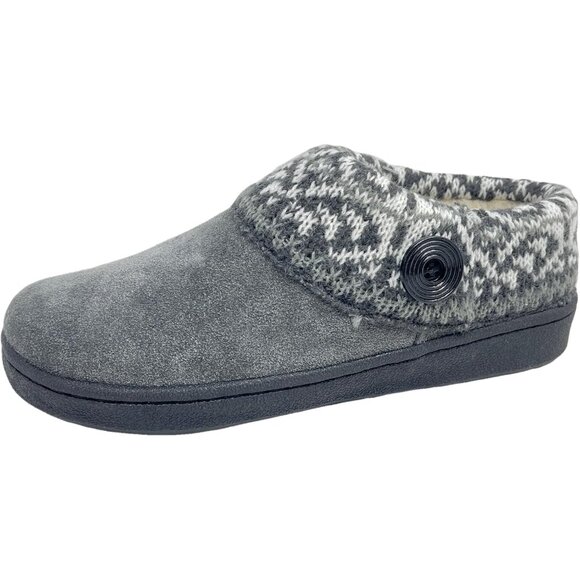 Women's Elegant Knit Scuff Slippers with Soft Fur Lining - Ideal Gift, Size 6 - Picture 1 of 4